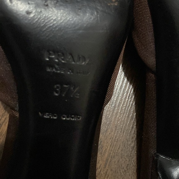 PRADA Italian Made Jewelled Satin Brown Heel 3’ Approx Mules Size 7.5’ - Picture 12 of 14